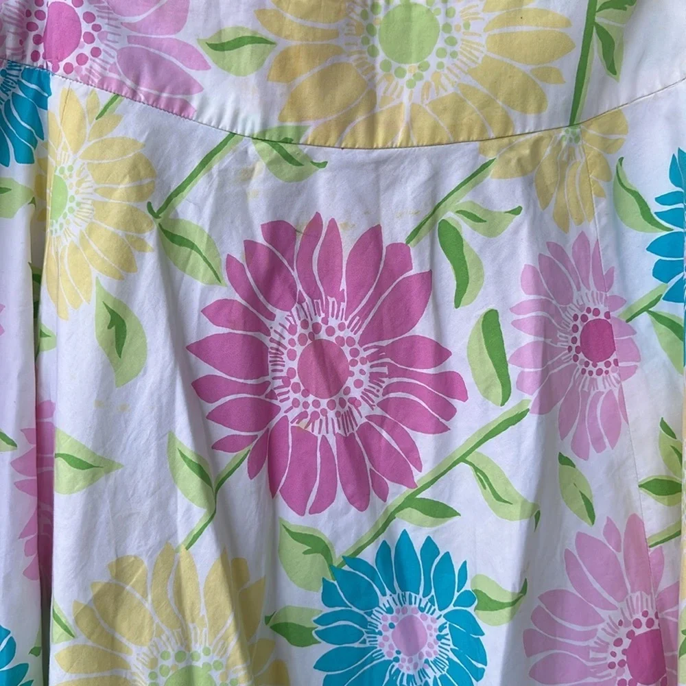 Vintage Lilly Pulitzer pastel floral A-line cotton skirt
